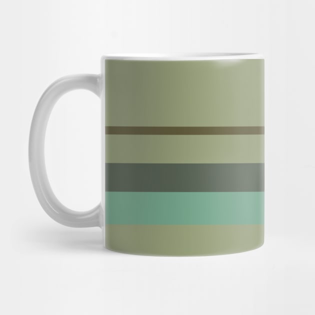 An amazing merge of Soldier Green, Beige, Grey/Green, Greyish Teal and Gunmetal stripes. by Sociable Stripes